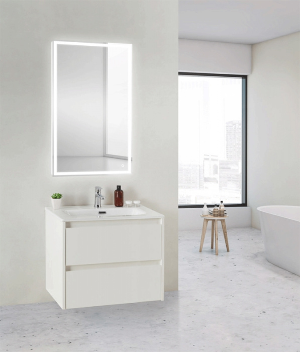 Тумба подвесная с раковиной BelBagno KRAFT 39-600/390-2C-SO-BO Bianco Opaco