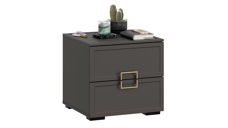 Тумба прикроватная «Стелла» - 402.03 Серый вулкан, Фон серый