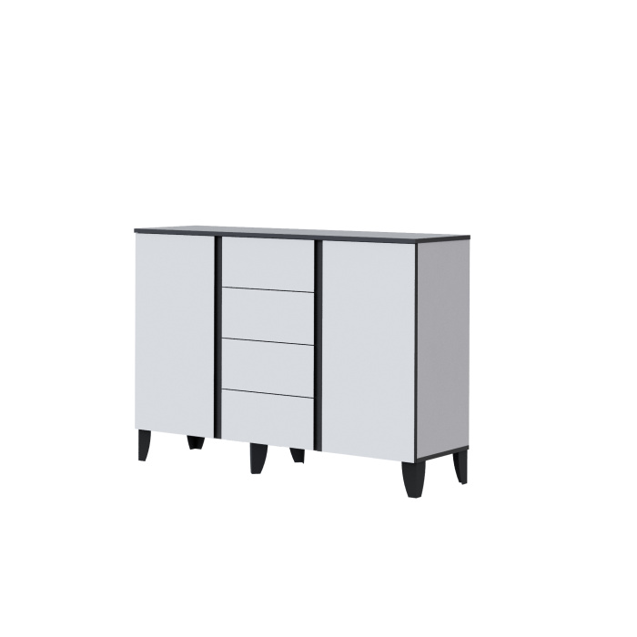 Комод "Амара" Белый/Серый