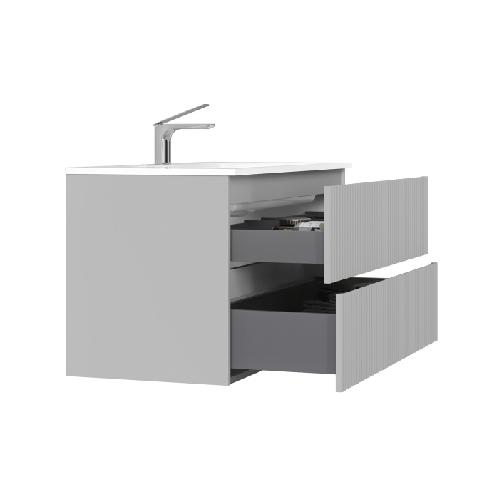 Тумба подвесная с раковиной Coste 100 Светло-серый