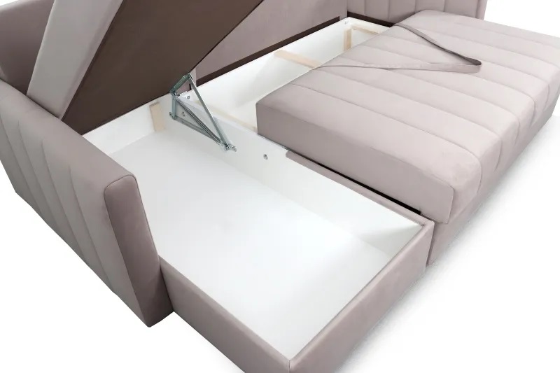 Угловой диван-кровать "Ларио" СТАНДАРТ Мора каппучино