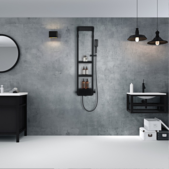 Душевая панель "Black&White" W1220 Velvet Black (1300Х405Х230)