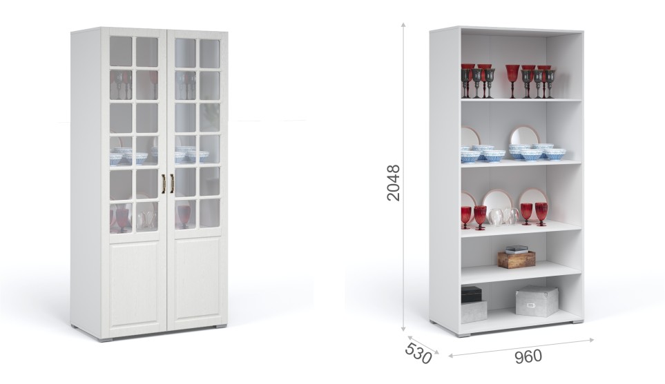 Витрина "Лацио" 2 двери Белый