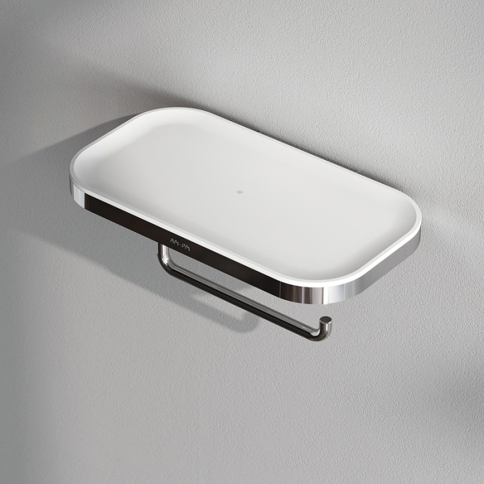 Держатель туалетной бумаги AM.PM Func A8F341400 с полкой Хром Держатель туалетной бумаги AM.PM Func A8F341400 с полкой Хром