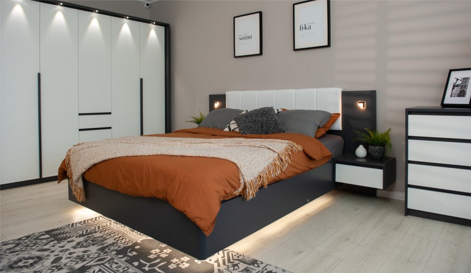 Кровать 160 без ПМ "Мишель" без ламелей Антрацит