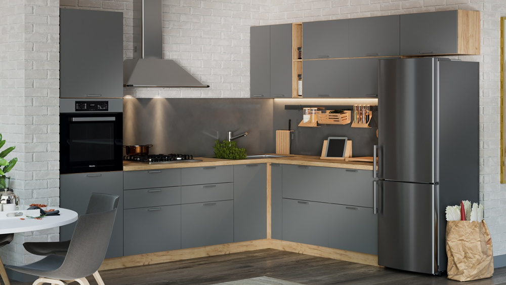 Кухонный гарнитур «Габриэлла» №6 Дуб Крафт золотой, Титан