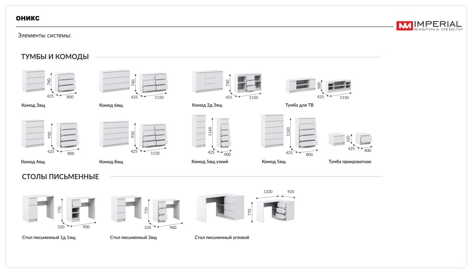 Комод "Оникс вайт" 5 ящиков