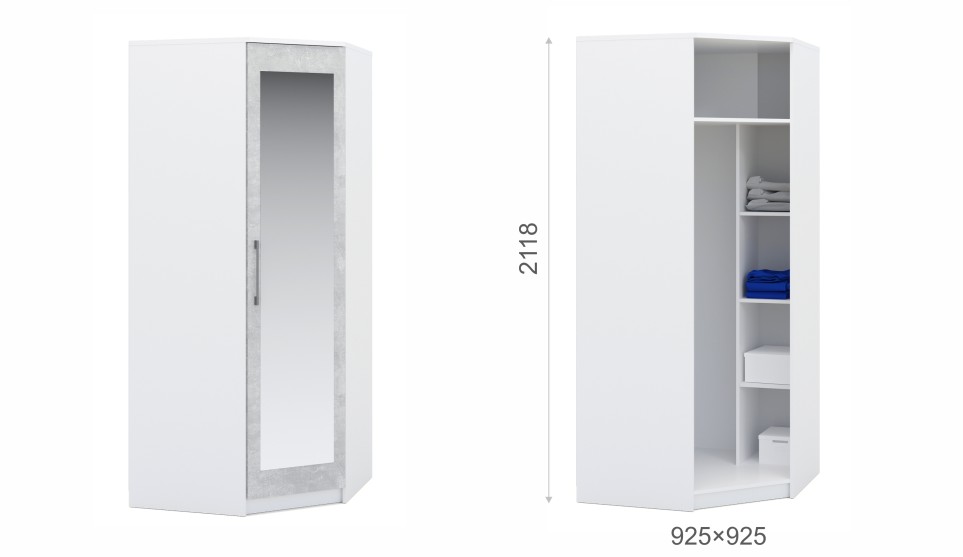 Шкаф угловой "Аврора" Белый