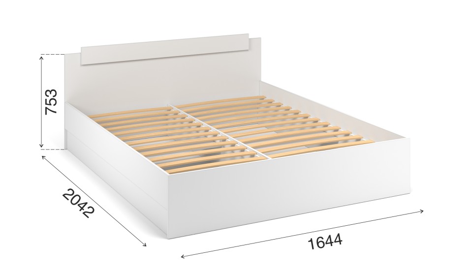 Кровать 160 "Чикаго вайт" (с ламелью)