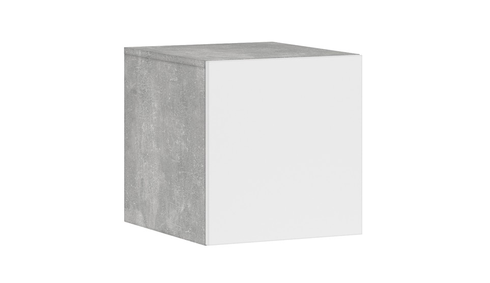 Антресоль "Чикаго" 1 дверь Белый / Ателье светлый