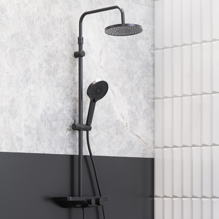 Душевая система Damixa Apollo 947730300 Черная матовая Душевая система Damixa Apollo 947730300 Черная матовая