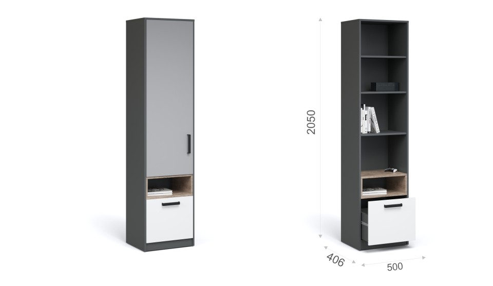 Пенал 50 1 дверь 1 ящик "Квадро" Пенал 50 1 дверь 1 ящик "Квадро"