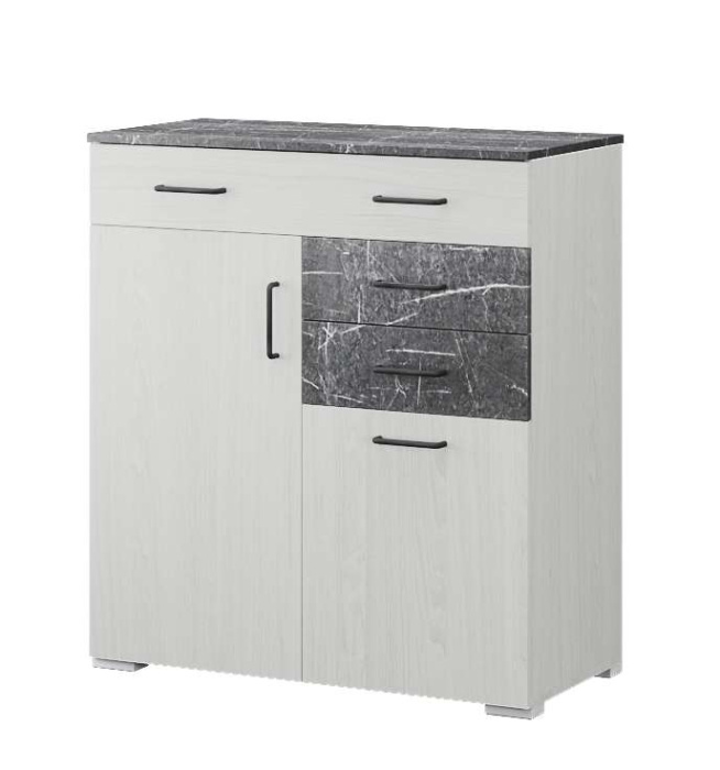 Комод-тумба "Теана" Ясень Анкор светлый / Мрамор дарк Комод-тумба "Теана" Ясень Анкор светлый / Мрамор дарк