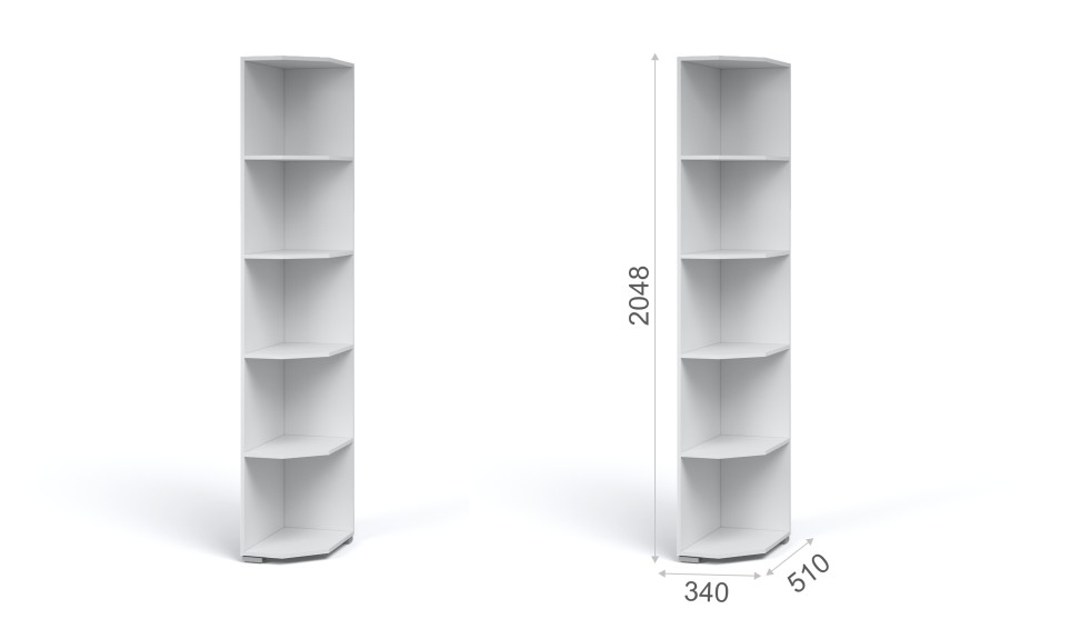 Угловой стеллаж "Лацио" Белый