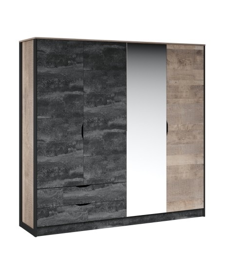 Шкаф 4-х дверный с зеркалом "Стокгольм"