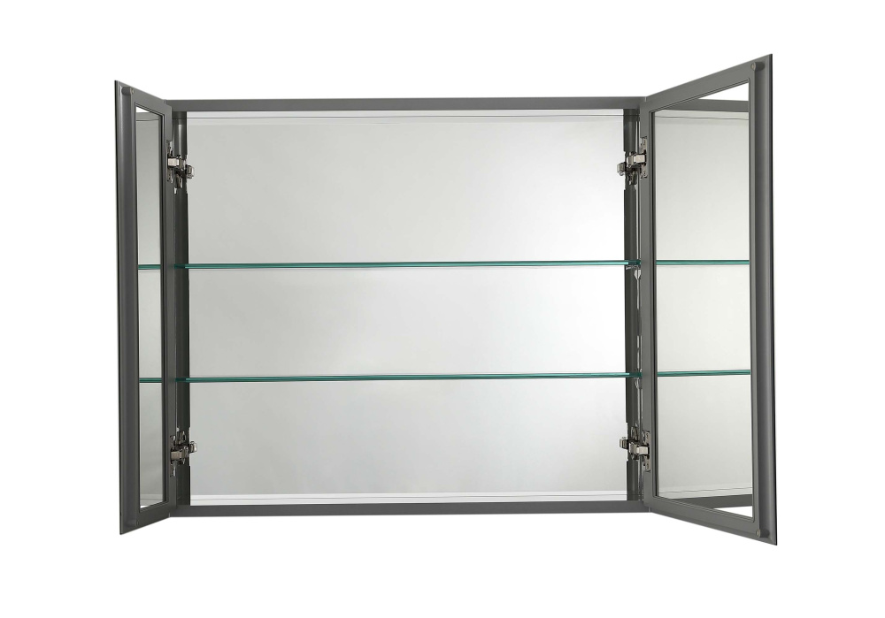 Алюминиевый зеркальный шкаф без подсветки 762Х660Х134